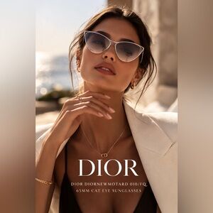 Dior Diornewmotard 010/FQ 65mm Cat Eye Sunglasses – Silver Frame, Gradient Lens